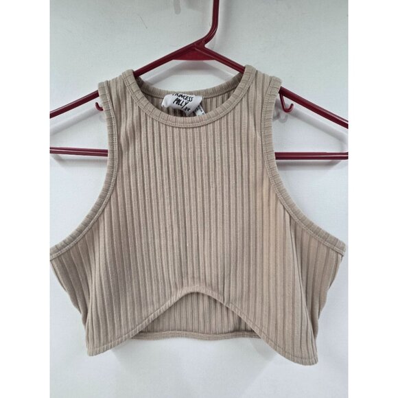 Princess Polly Women's Tank Top Crop Top Rib Knit Tan Size 6 - Picture 3 of 6